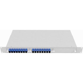 Оптический кросс TopLAN стоечный 19 , одномодовый, укомплектованный, КРС-Top-1U-12SC/U-OS2-GY (артикул 16429303) – фото 1