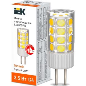 Светодиодная лампа IEK corn капсула 3,5вт 230в 3000к керамика g4 LLE-CORN-4-230-30-G4 (артикул 27056912) – фото 1