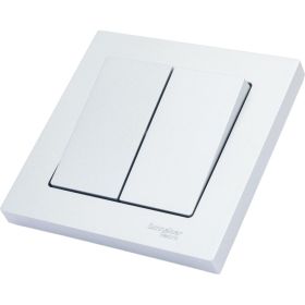2-клавишный выключатель Schneider Electric AtlasDesign Алюминий сх.5, 10АХ, в сборе SE ATN000352 (артикул 19935580) – фото 1