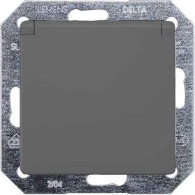 Розетка SCHUKO Siemens DELTA I-SYSTEM черный металлик 5UB1927 (артикул 27696168) – фото 1