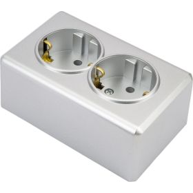 Розетка Vesta Electric vesta-electric mega silver двойная с заземлением FRZ00010222SRM (артикул 28171598) – фото 1