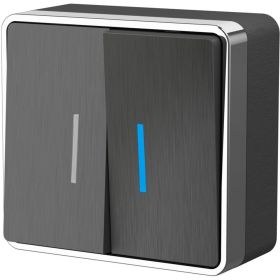 Выключатель WERKEL W5020104 двухклавишный с подсветкой Gallant графит рифленый a051340 (артикул 16074364) – фото 1