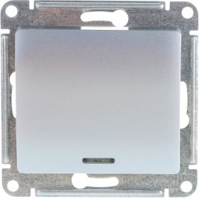 1-клавишный выключатель Schneider Electric GLOSSA 10AX с подсветкой алюминий GSL000313 (артикул 16314070) – фото 1