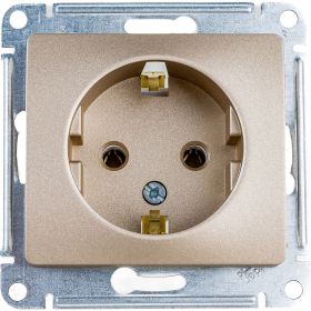Розетка Schneider Electric GLOSSA с заземлением, 16А, ТИТАН GSL000443 (артикул 16314090) – фото 1
