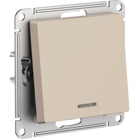 1-клавишный выключатель Systeme Electric Atlasdesign песочный с подсветкой сх.6а, 10ах ATN001213 (артикул 26921978) – фото 1