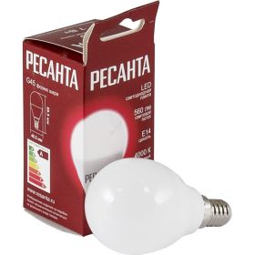 Светодиодная лампа Ресанта LL-R-G45-7W-230-4K-E14 (шар, 7Вт, нейтральный, Е14) 76/1/8 (артикул 16061804) – фото 1