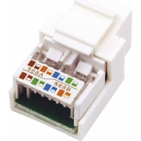 Модуль keystone REXANT jack rj-45(8p8c), utp, cat 5e, тип 180 градусов, белый 10 шт 03-1011 (артикул 28395770) – фото 1