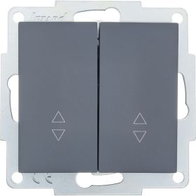 Проходной двойной выключатель Lezard VESNA графит 742-3488-106 (артикул 22743309) – фото 1