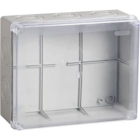 Распаячная коробка IEK км41276 о/п 240x195x90мм прозр. кр. ip55 UKO10-240-195-090-K51-55 (артикул 28938188) – фото 1