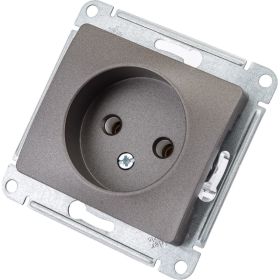 1-местный механизм розетки Schneider Electric скрытой проводки Glossa 16А IP20 250В без заземления графит GSL001341 (артикул 18125233) – фото 1