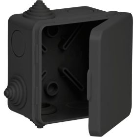 Распаячная коробка IEK км41238 80x80x50мм о/к ip54 7 вв. черная UKO31-080-080-050-K02-54 (артикул 28938194) – фото 1