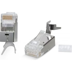 Экранированный универсальный коннектор RJ-45 (8P8C) Cabeus под витую пару, категория 6a/7/7a, (для одножильного и многожильного кабеля) 100 шт 8P8C-SH-C7(1.5)-TWP (артикул 26009183) – фото 1
