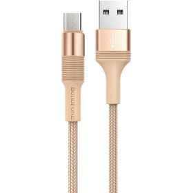 USB-кабель BOROFONE, AM-microBM 1 метр, 2.4A, тканый, золотой 23752-BX21mGL (артикул 17249202) – фото 1