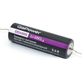 Батарейка GoPower 14505 PC1 Li-SOCl2 3.6V с выводами (1/10/500) 00-00015332 (артикул 22969995) – фото 1