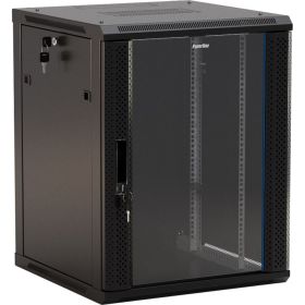 Настенный шкаф Hyperline TWB-1266-GP-RAL9004 19-дюймовый, 12U, 650x600х600мм 392634 (артикул 16278850) – фото 1