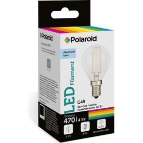 Светодиодная лампа Polaroid 220V FIL G45 4W 6500K E14 470lm PL-G45F4146 (артикул 16223112) – фото 1