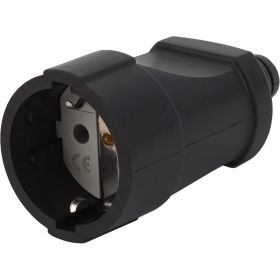 Кабельная розетка ЭРА Rx4-B с/з прямая ПВХ 16A черная Б0039685 (артикул 15980686) – фото 1