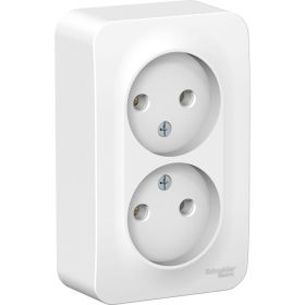2-ая наружная розетка Schneider Electric Blanca Белый, без заземления, без шторок, 16А, 250В SE BLNRA000221 (артикул 20632306) – фото 1