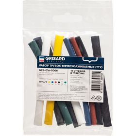 Набор термоусаживаемых трубок Grisard ElectricТТУ 6/3 (4хЧ, 2хБ, К, С, Ж, З) (10x10см/упаковка) GRE-016-0008 (артикул 23941197) – фото 1