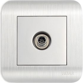 Розетка LUXAR Deco с/у TВ оконечная серебро с рифленой рамкой 4606400620358 (артикул 16139591) – фото 1