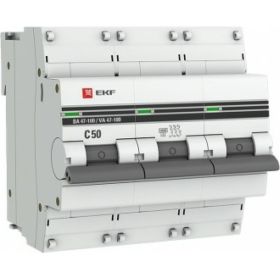 Автоматический выключатель EKF ВА 47-100 3P 50А C 10kA PROxima SQmcb47100-3-50C-pro (артикул 16040720) – фото 1