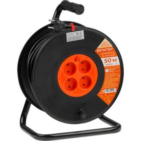 Удлинитель на катушке ЮПИТЕР 50 м 4 розетки 3,5 кВт JP8403-03 (артикул 22898637) – фото 1