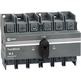 Реверсивный рубильник c рукояткой для прямой установки EKF 63A, 3P, TwinBlock tb-s-63-3p-rev (артикул 16369540) – фото 1