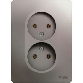 2-местная розетка Schneider Electric скрытой проводки Glossa 16А IP20 250В без заземления в сборе платина GSL001220 (артикул 18154387) – фото 1