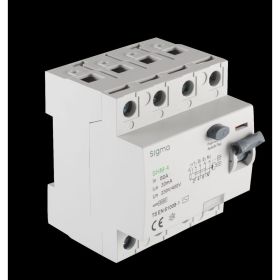 Выключатель дифференциального тока Sigma Elektrik ВДТ (УЗО) AC 4P 30mA 6kA 80A SHM4080030 (артикул 26963108) – фото 1