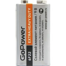 Батарейка GoPower Крона 6F22 солевая Heavy Duty 9V 10 штук 00-00015598 (артикул 22970127) – фото 1