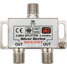 Антенный делитель REXANT f-типа на 2 tv + f-разъемы, 5-1000 мгц 06-0045-B (артикул 28395518) – фото 1