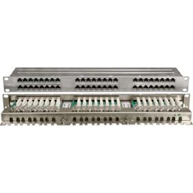 Патч-панель высокой плотности 19"" Hyperline, 1U, 48 портов RJ-45, полный экран, категория 6, 420642 (артикул 19948210) – фото 1