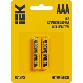 Щелочная батарейка IEK alkaline optima lr03/aaa (2шт/блистер) ABT-LR03-OP-L02 (артикул 30684386) – фото 1