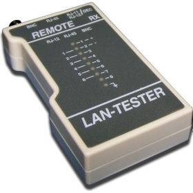 Тестер для витой пары TWT RJ-45 телефонного RJ-12 RJ-11 коаксиального кабеля BNC TST-200 (артикул 16102112) – фото 1