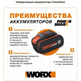 Аккумуляторная угловая шлифмашина WORX WX803 (артикул 16045457) – фото 11