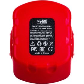 Аккумулятор для электроинструмента Bosch (Ni-Mh, 12В, 2Ач) TopON PN: 2 607 335 684 TOP-PTGD-BOS-12-2 (артикул 15987698) – фото 2