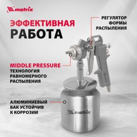 Пневматический краскораспылитель MATRIX 57317 (артикул 13699445) – фото 13
