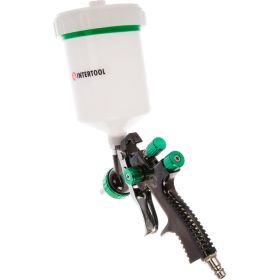 Пневматический краскопульт INTERTOOL LVLP GREEN, форсунка 1.3 мм, бачок 600 мл, PT-0132 (артикул 16451038) – фото 3