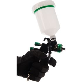 Пневматический краскопульт INTERTOOL LVLP GREEN, форсунка 1.3 мм, бачок 600 мл, PT-0132 (артикул 16451038) – фото 5