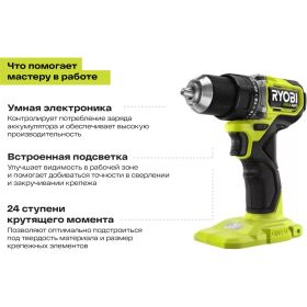 Дрель-шуруповерт Ryobi ONE+ HP RDD18C-0 5133004979 (артикул 16553049) – фото 9