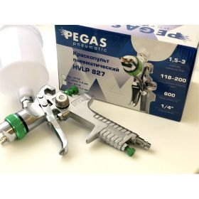 Краскопульт Pegas pneumatic HVLP827 сопло 1.7 мм 2713 (артикул 16487649) – фото 1
