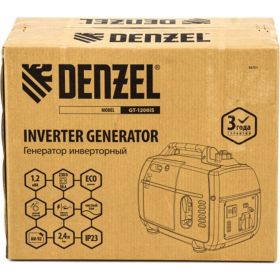 Инверторный генератор Denzel GT-1200iS, 1,2 кВт, 230 В, бак 2,4 л 94701 (артикул 16417042) – фото 4
