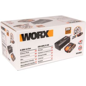 Набор 3601 аккумулятор 2 Ач, зарядное устройство 2А WORX WA3601 (артикул 16045436) – фото 2