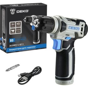Аккумуляторная дрель-шуруповерт DEKO ZKCD80FU-Li SET 3 063-4128 (артикул 20359702) – фото 1