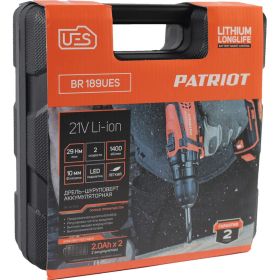 Аккумуляторная дрель-шуруповерт PATRIOT BR 189UES 180301549 (артикул 20248210) – фото 2