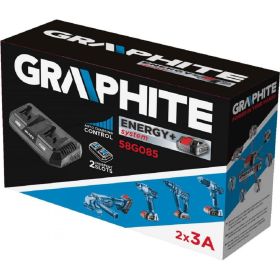 Зарядное устройство двойное для батарей GRAPHITE Energy+ 58G085 (артикул 16453719) – фото 2