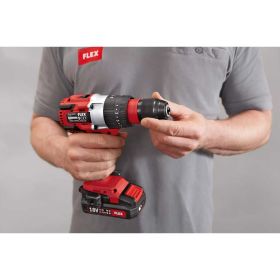 Двухскоростная аккумуляторная ударная дрель-шуруповерт FLEX PD 2G 18.0-EC/5.0 Set 18.0 В 504904 (артикул 20615938) – фото 7