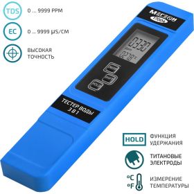 Тестер воды МЕГЕОН 3 в 1 солемер, кондуктометр, термометр 17004 к0000034741 (артикул 17583730) – фото 4