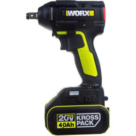 Аккумуляторный ударный бесщеточный гайковерт WORX Professional WU279.1 20В, 360Нм, 4Ач х2, ЗУ 6А, сумка WU279.1 (артикул 23254113) – фото 1