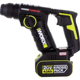 Аккумуляторный перфоратор WORX Professional 20В, 20мм, 1.7Дж, 4Ач х1, ЗУ WU380S (артикул 24456705) – фото 1